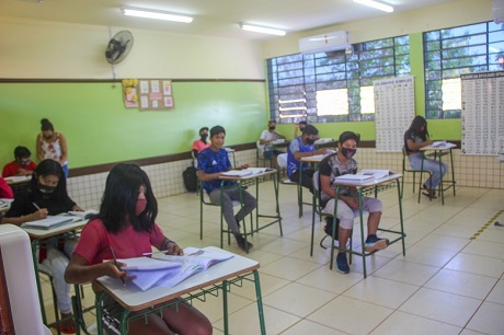 Sala climatizada na comunidade ava guarani Añetete. Fotos: Lígia Leite Soares/Itaipu Binacional